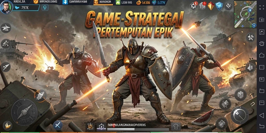 Menampilkan gameplay seru dengan strategi pertempuran epik.