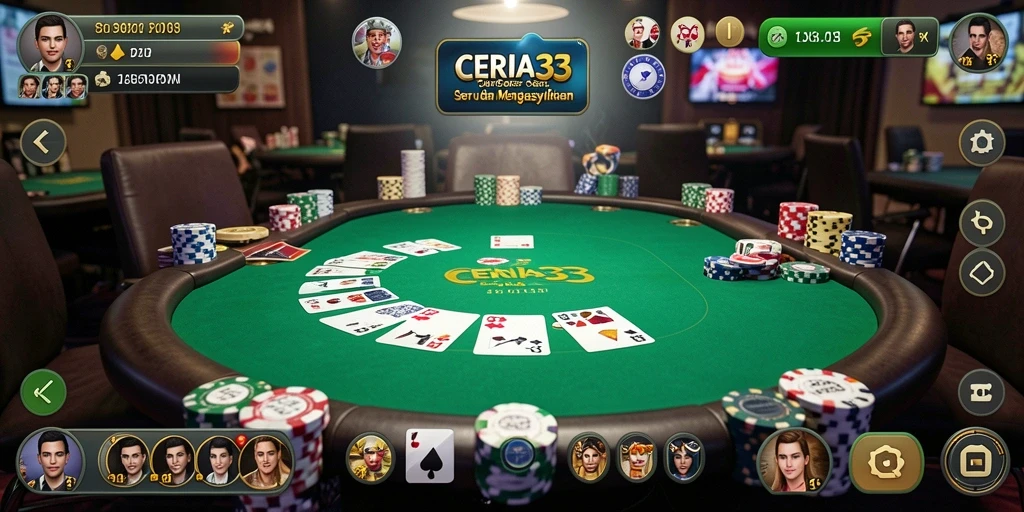 Tangkapan layar menampilkan gameplay seru Poker di CERIA33.