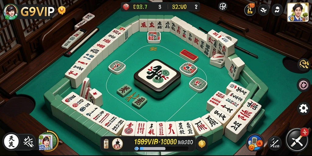 Tampilan gameplay G9VIP yang mendebarkan dalam permainan Mahjong.
