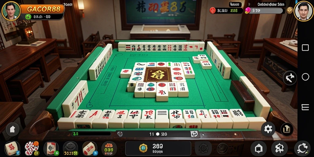 Tampilan gameplay Mahjong yang menarik dari GACOR88.