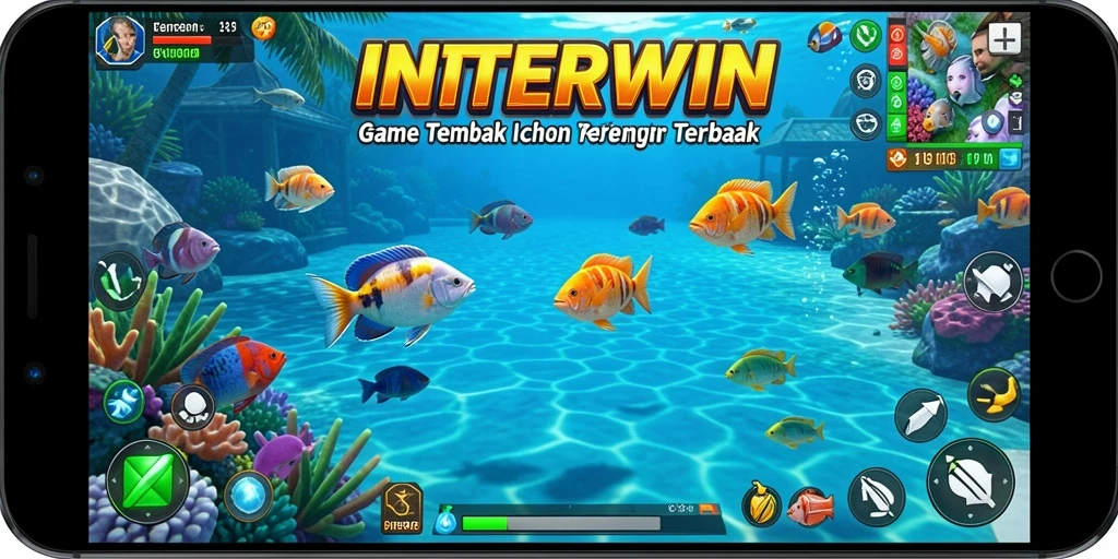 Screenshot gameplay INTERWIN menampilkan aksi seru Tembak Ikan.