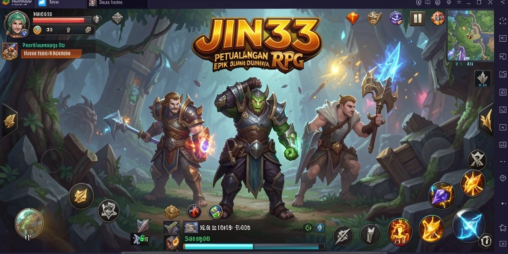 Screenshot gameplay RPG JIN33 menampilkan aksi seru dan petualangan menarik.
