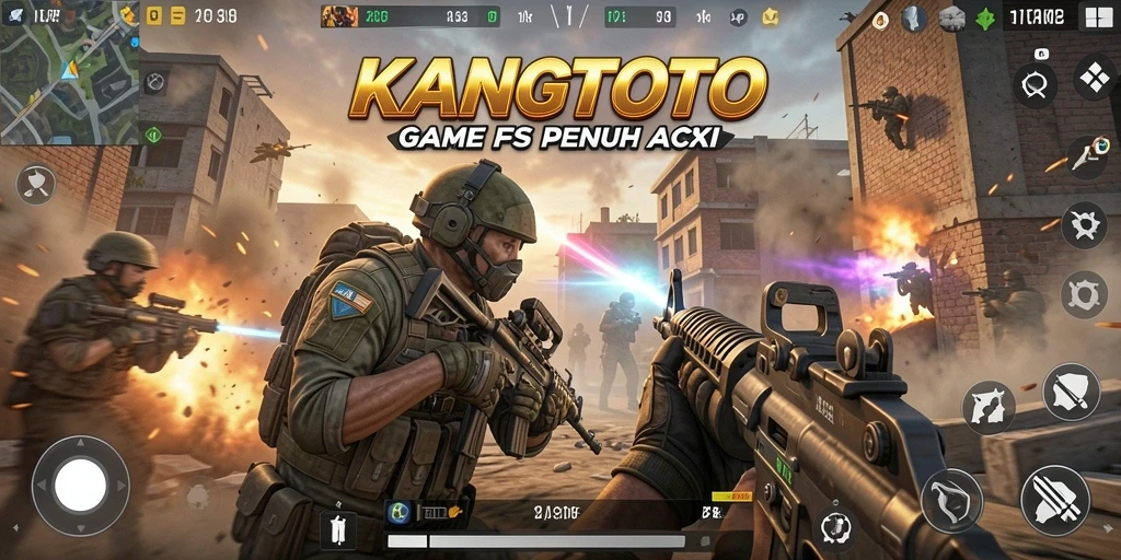 Tampilan gameplay KANGTOTO yang mendebarkan di medan perang.
