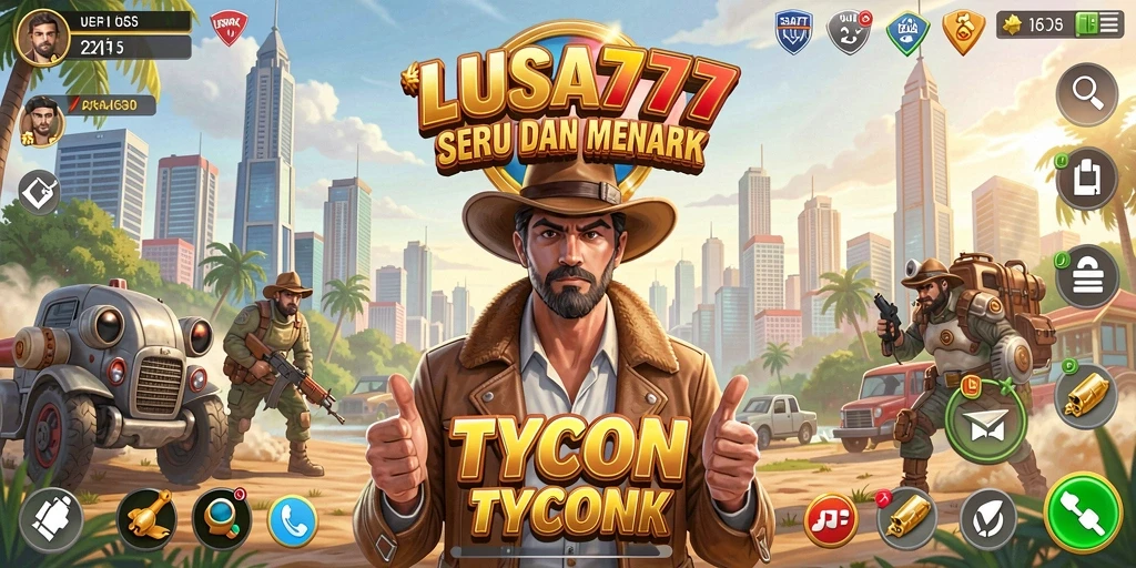 Tampilan gameplay seru dari LUSA777 saat membangun empire bisnis.