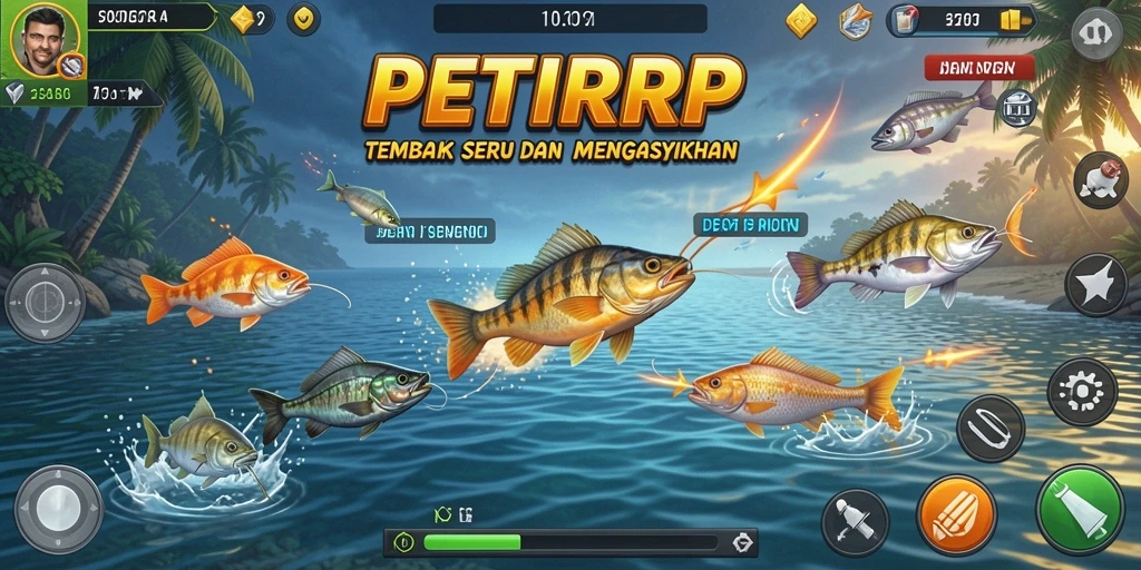 Tampilan gameplay menarik dari PETIRRP saat menembak ikan.