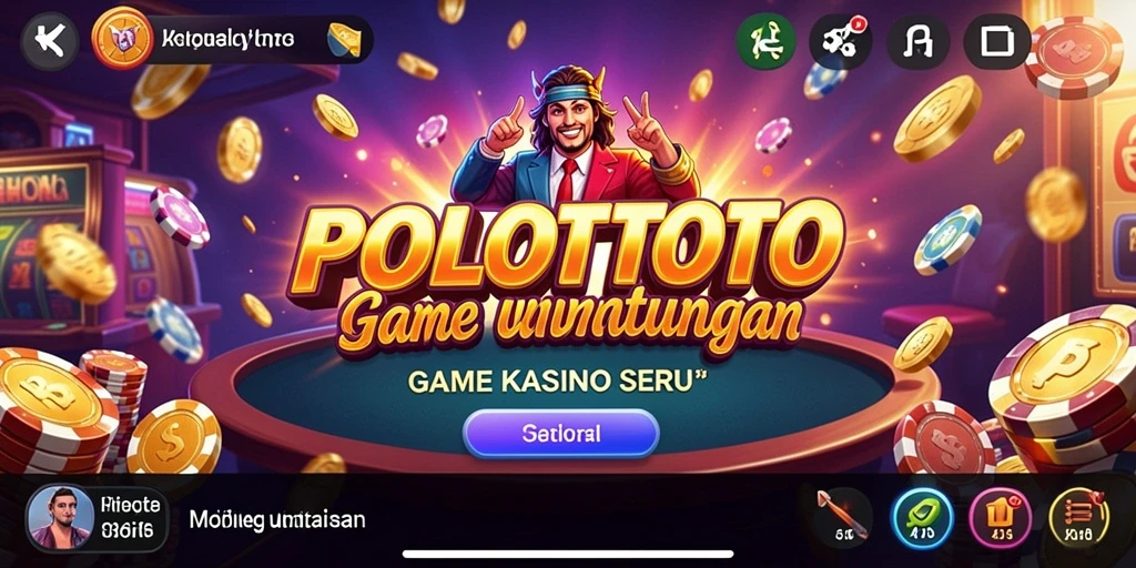 Tampilan gameplay seru di aplikasi POLOTOTO dengan berbagai permainan kasino.