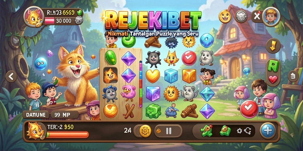 Tampilan gameplay Puzzle yang menantang dan menarik di REJEKIBET.