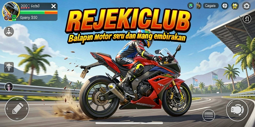 Screenshot gameplay menunjukkan aksi balapan motor yang mendebarkan.