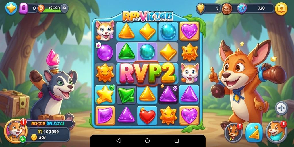 Tampilan gameplay RPVIP2 yang penuh warna dan seru.