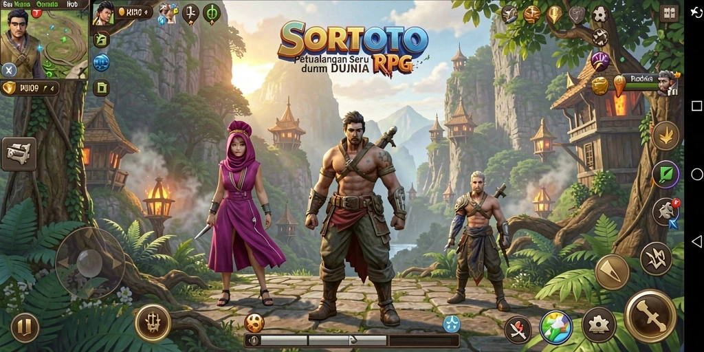 Menampilkan aksi heroik dalam petualangan RPG SORTOTO.