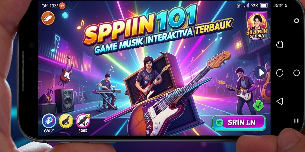 Tampilan gameplay SPIN101 yang menarik dan interaktif saat bermain musik.