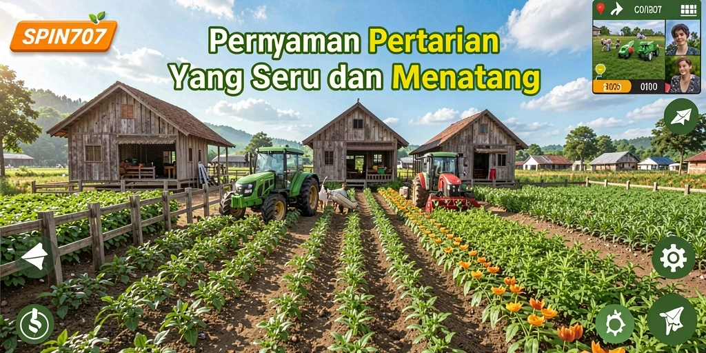 Tampilan screenshot SPIN707 menampilkan aktivitas pertanian yang menarik dan beragam.