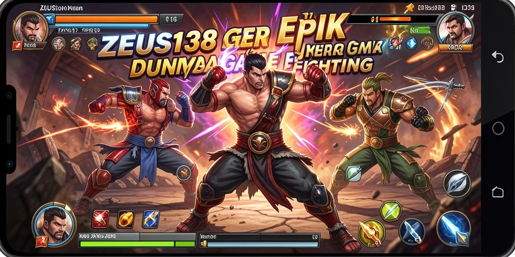 Skrinsyut gameplay seru ZEUS138 saat bertarung di arena.